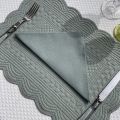 Serviette de table en coton "Coucke" uni vert sauge