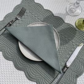 Serviette de table en coton "Coucke" uni vert sauge