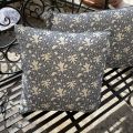 Outdoor cushions "Rajan" ecru and blue grey