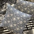 Outdoor cushions "Rajan" ecru and blue grey