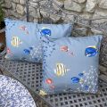 Outdoor cushions "Odysée" blue