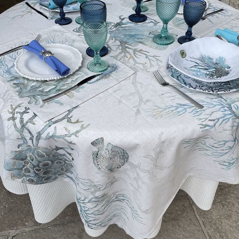 Nappe de table enduite coton lin polyester et Set de table - Sud