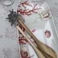 Wood and silvery metal serving set "Etoiles de Mer"