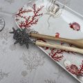 Wood and silvery metal serving set "Etoiles de Mer"