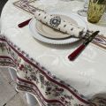 Cotton napkins "Avignon" ecru and red  by "Marat d'Avignon"