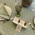 Jacquard table napkins "Durance" olive green  by Tissus Toselli