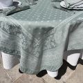 Rectangular Jacquard tablecloth, reversible "Durance" green olive, by Marat d'Avignon