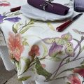 Rectangular coated cotton tablecloth "Summer" placed pattern
