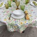 Round coated cotton tablecloth "Mirabell"