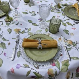Rectangular coated cotton tablecloth "Silvestre"