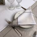 Jacquard polyester tablecloth "Lavandiere" beige from "Sud Etoffe"