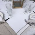 Jacquard polyester tablecloth "Lavandiere" beige from "Sud Etoffe"