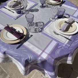 Coated polyester tablecloth "Lavande" parme