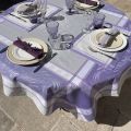 Coated polyester tablecloth "Lavande" parme