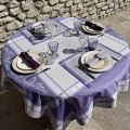 Coated polyester tablecloth "Lavande" parme