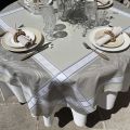 Nappe en polyester enduit "Lavande" beige