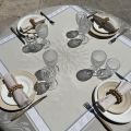 Coatted polyester tablecloth "Lavande" beige