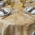 Coated polyester tablecloth "Utopie" curry