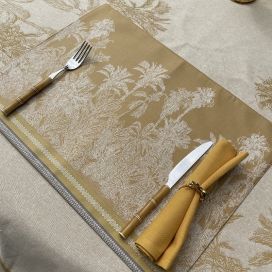 Coatted polyester placemats "Utopie" curry