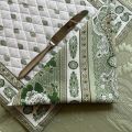 Cotton table napkins "Bastide" ecru and green Marat d'Avignon