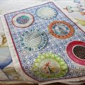 Linen kitchen towel "Limoges" blue Tessitura Toscana Telerie