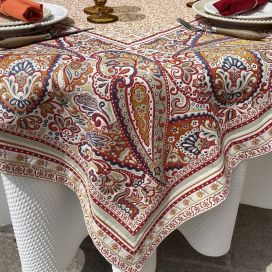 Square Jacquard tablecloth Cashmir by Tissus Toselli