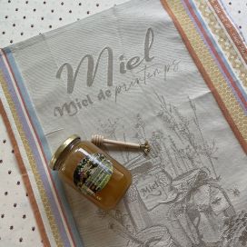 Jacquard kitchen towel "The honey" by Tissus Toselli