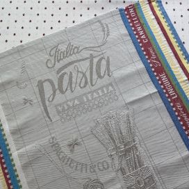 Jacquard kitchen towel "Pasta" by Tissus Toselli