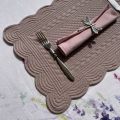 Rectangular table mats, Boutis fashion "Vieux Rose" color by Côté-Table