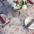 Square Jacquard tablecloth "Bagatelle" grey and griotte