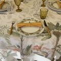 Coated polyester and linen tablecloth "Discover"