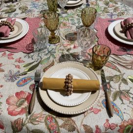 Tessitura Toscana Tellerie, square hemp tablecloth "Occitane"