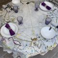 Tessitura Toscana Telerie, square linen tablecloth "Zodiaca"