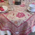 Nappe rectangulaire Jacquard "Montespan" lin et rose