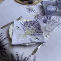 Round tablecloth in cotton lavenders "Bonnieux" parme