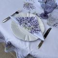 Rectangular centred tablecloth in cotton lavenders "Bonnieux" parme from Tissus Toselli