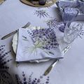 Provence rectangular tablecloth in coated cotton lavenders "Bonnieux"  parme