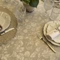 Rectangular coated cotton tablecloth "Livia" beige