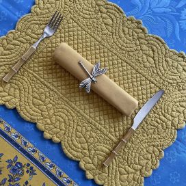 Rectangular table mats, Boutis fashion honey color "Morphée"