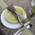 Table napkins  Sud Etoffe "Bird" tarmac and green