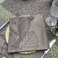 Table napkins  Sud Etoffe "Bird" tarmac and green