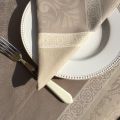 Table napkins  Sud Etoffe "Alicante" naturel and  taupe