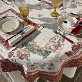 Square Jacquard tablecloth "Manouchka", Tissus Toselli