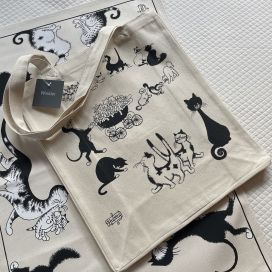 Cotton tote shopping bag "Les Chats"