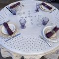 Round Jacquard tablecloth  Lavandes et Olives "Castillon " Marat d'Avignon