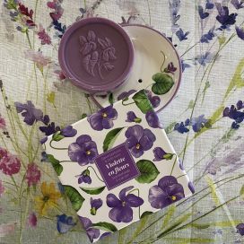 Coffret porte savon et savon parfumé Violette en fleurs