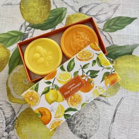 Coffret de deux savons parfumés Citron et Fleur d'oranger