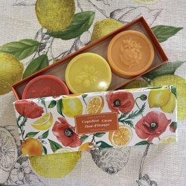 Box of two perfumed soaps Lemon,orange blossom and poppy