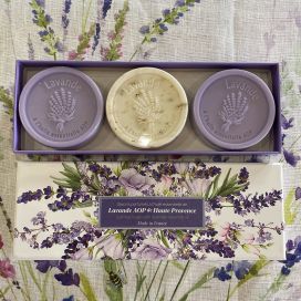 Box of two perfumed soaps AOP lavender
