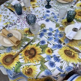Tessitura Toscana Telerie, square linen tablecloth "Sungarden"